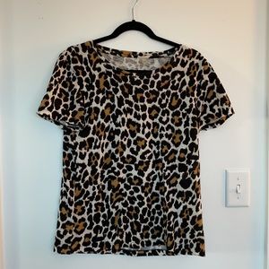 J Crew Medium Vintage Tee Leopard Print